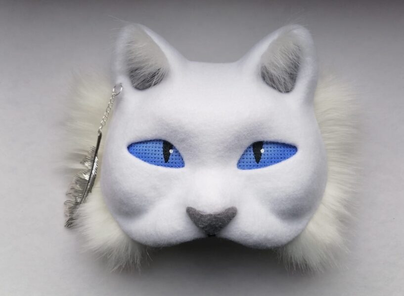  Therian White cat mask. Therian Gear. Cosplay Cat Mask . Fursuit Mask . High Quality Therian Mask. OOAK Therian Mask.