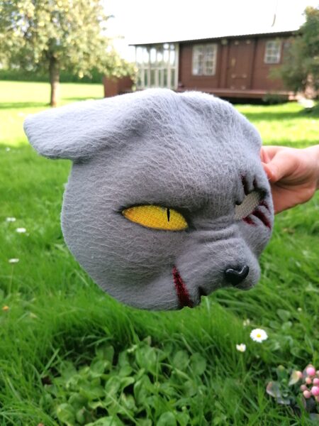 Angry Grey Cat Therian Mask . Modified Therian Mask. Therian Gear